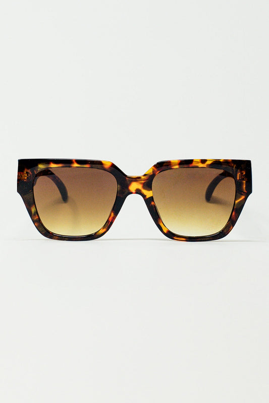 Oversized Cat Eye Sunglasses - Brown Vintage Elegance