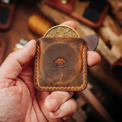 Challenge Coin Holder - Peso Pocket v3 | Leather Coin Case | Handcrafted Leather EDC