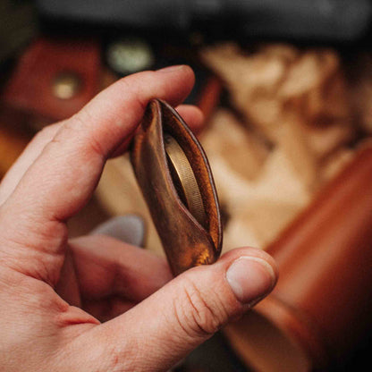 Challenge Coin Holder - Peso Pocket v3 | Leather Coin Case | Handcrafted Leather EDC
