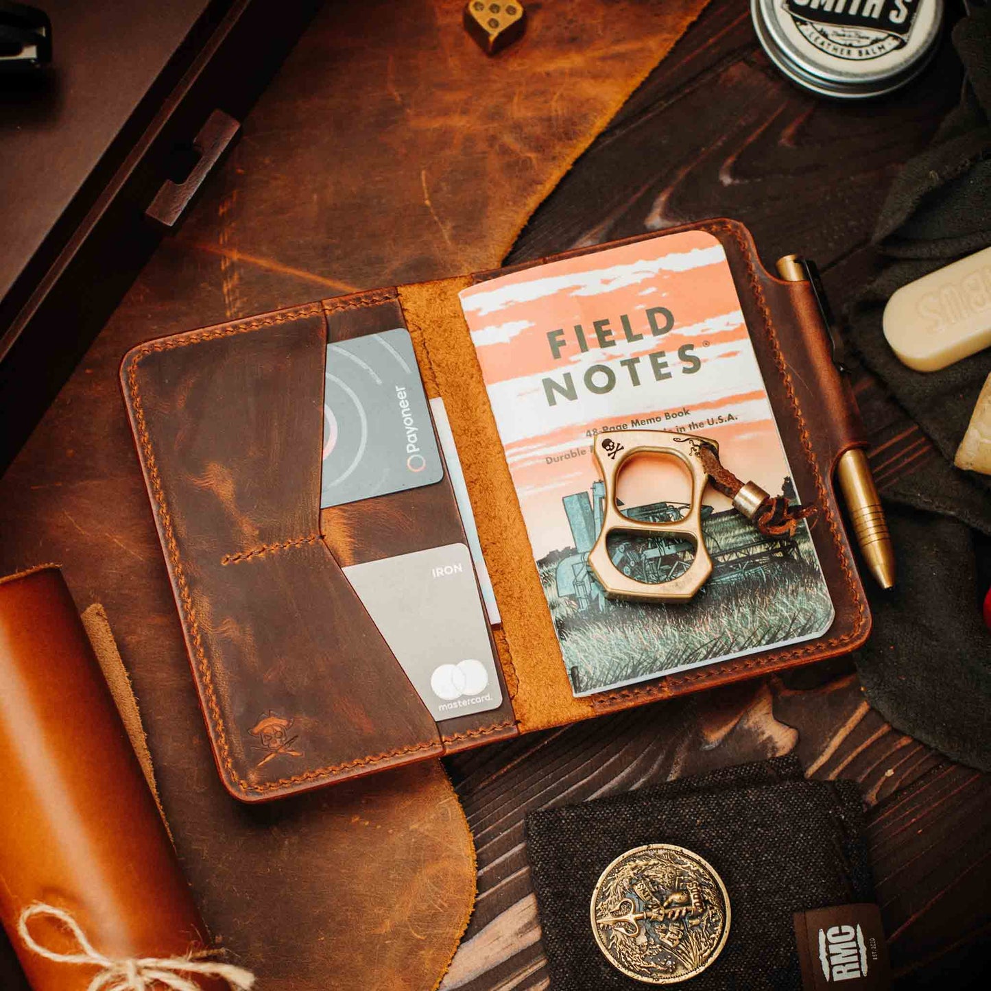 Passport Travel Wallet - Quartermaster v2 | Leather Velcro Organizer | Field Notes Holder | EDC Travel Organizer
