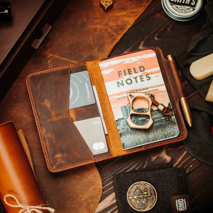 Passport Travel Wallet - Quartermaster v2 | Leather Velcro Organizer | Field Notes Holder | EDC Travel Organizer