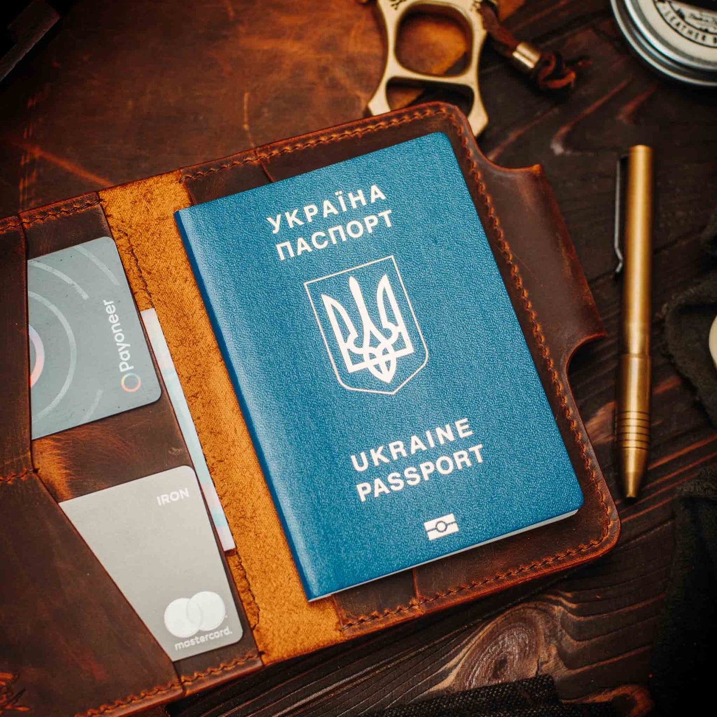 Passport Travel Wallet - Quartermaster v2 | Leather Velcro Organizer | Field Notes Holder | EDC Travel Organizer