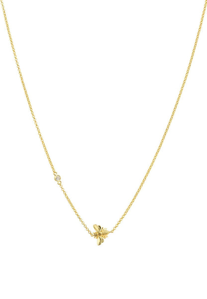 Queen Bee Necklace – Gold & Sparkling Zircon Detail