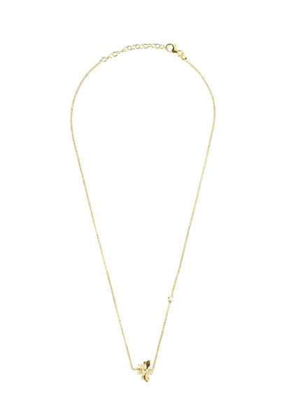 Queen Bee Necklace – Gold & Sparkling Zircon Detail