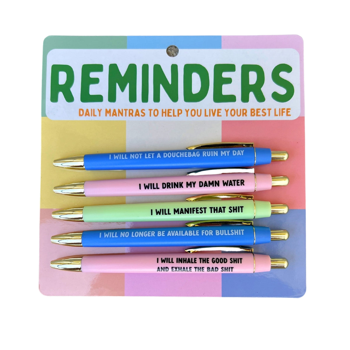 Reminders Pen Set – Ballpoint Pens for Self-Care & Daily Affirmations
