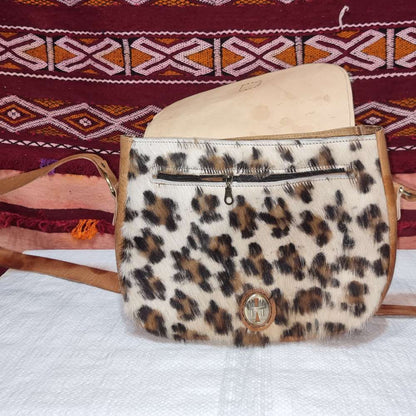 Cowhide Fur Shoulder Bag for Women – Artisan Elegance with Wild Charm