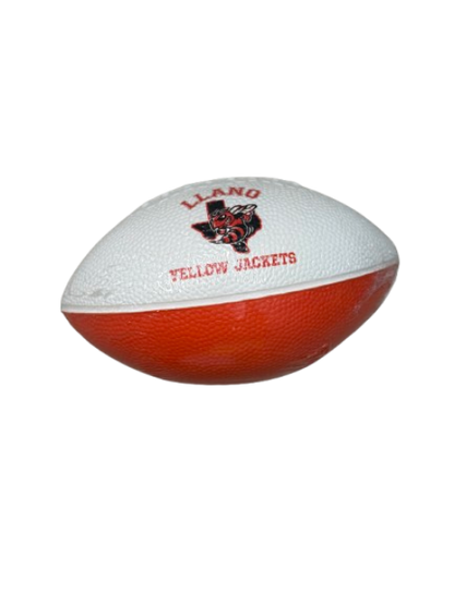 Llano Yellow Jackets Mini Foam Football – White & Orange
