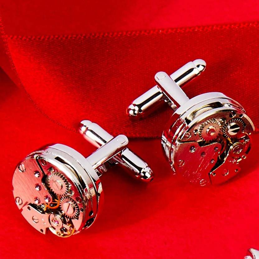 Cufflink Watch Movement Silver