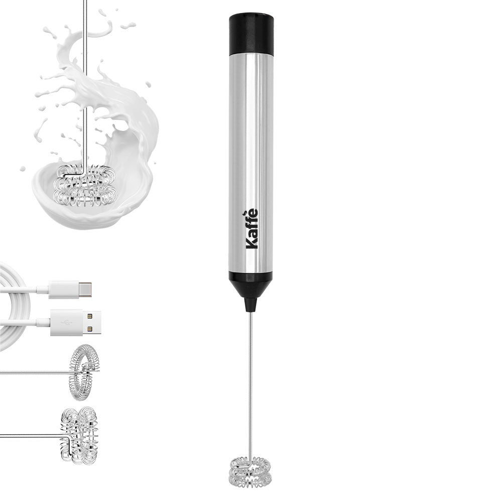 Rechargeable Handheld Milk Frother – Stainless Steel, USB, Powerful Foam Maker (KF6022)