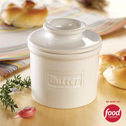 White Cafe Retro Butter Bell Crock
