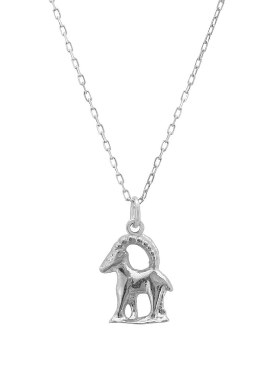 Zodiac Star Sign Necklace Silver Capricorn