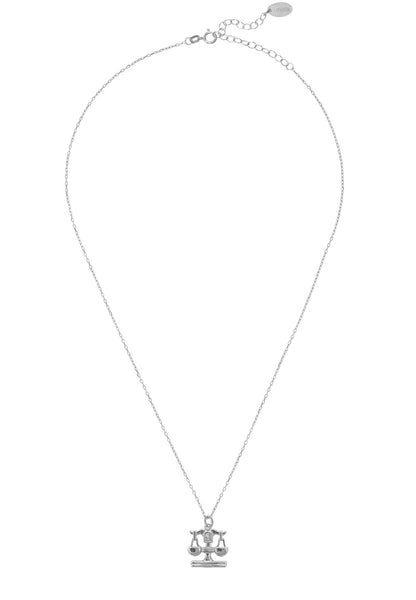 Zodiac Star Sign Necklace Silver Libra