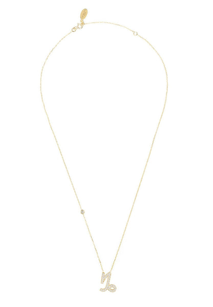Zodiac Star Sign Pendant Necklace Gold Capricorn