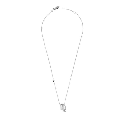 Zodiac Star Sign Pendant Necklace Silver Virgo